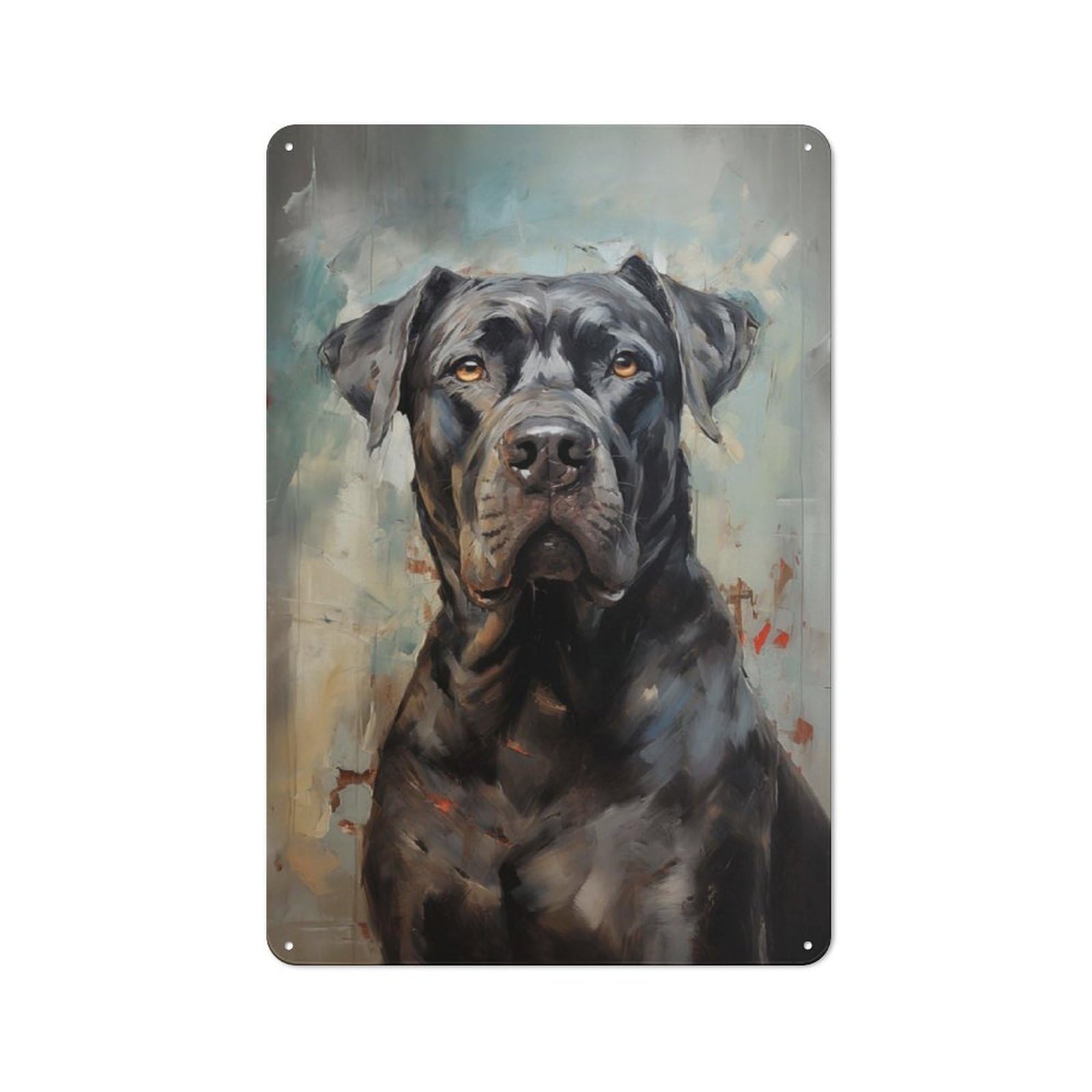 Junmoney Cane Corso Dog For Studio Or Craft Room, Rustic Metal Wall Sign 30X20cm, For Vintage Wall Decor Fans, For Metal Sign Collectors