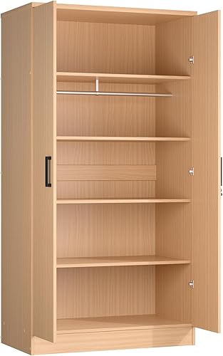 Miniatura 6 de Woodpeckers Furniture And Mattress Harmony Collection Armario de madera con dos puertas (blanco)