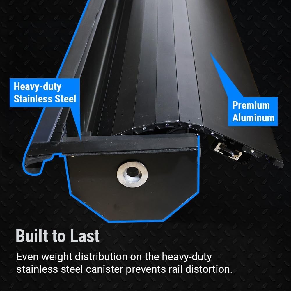 SyneticUSA Automatic Retractable Truck Bed Cover for Ford F250 F350 (2008-2025) Fits 6'10" FT | Aluminum Slats Tonneau, Waterproof Locking, Heavy Duty Low Profile | One Person Install Bed Cover