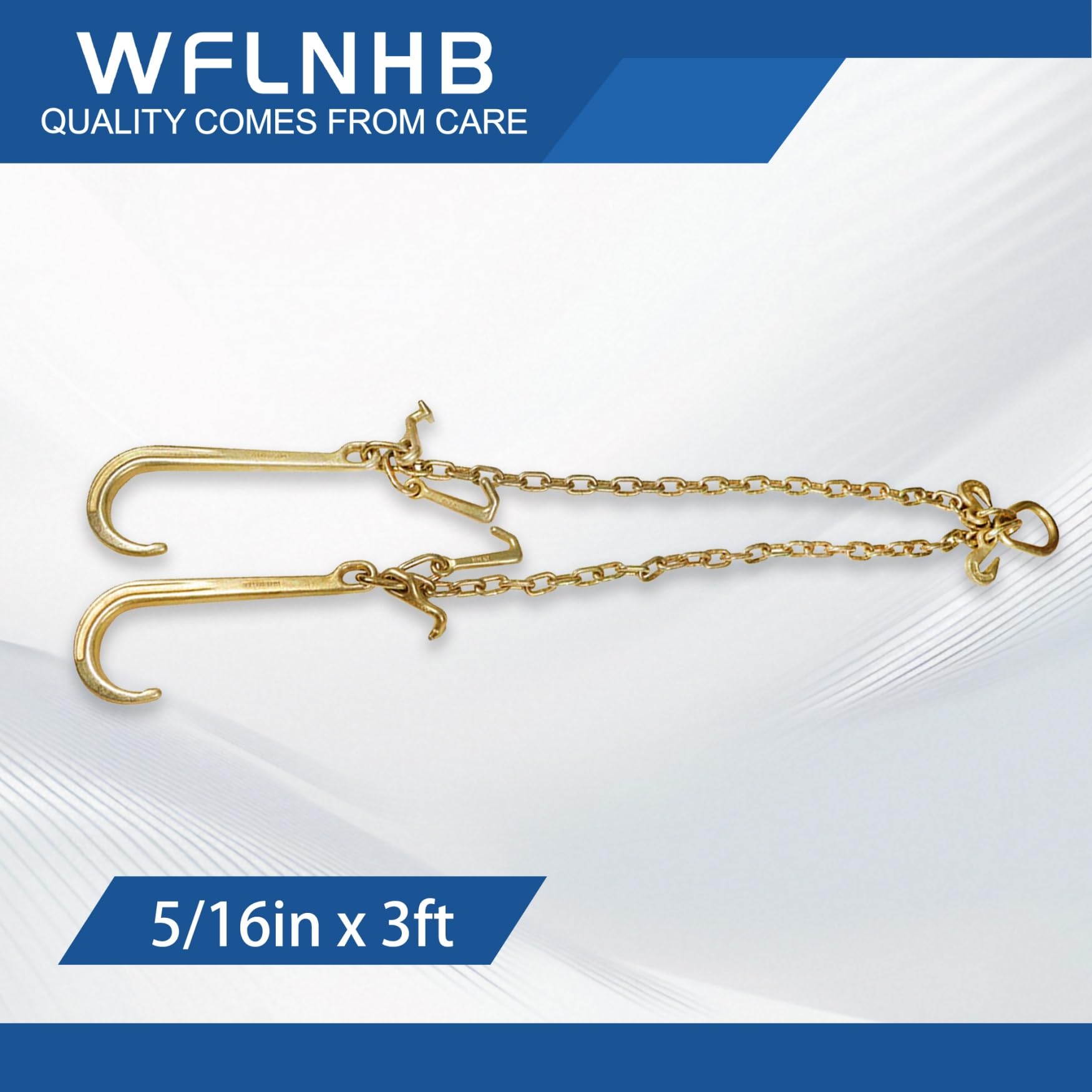 WFLNHB G70 5/16" X 3ft V-Chain Bridle 15"/8" J-Hook Drag - View #2