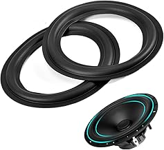Zerone 2 pieces 6 inch / 156 mm perforated rubber loudspeaker foam edge surround rings replacement parts for speaker repair or DIY