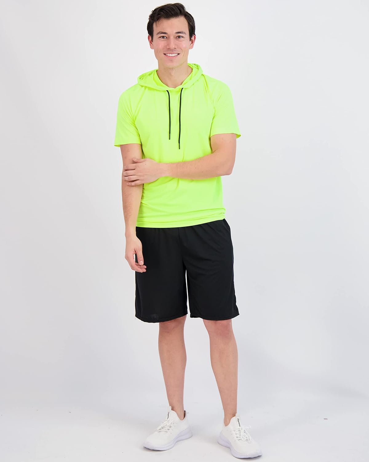 Real Essentials 3 Pack: Men's Dry Fit Short Sleeve Active Athletic Hoodie Pullover Sweatshirt (Available in Big & Tall) - Image 5