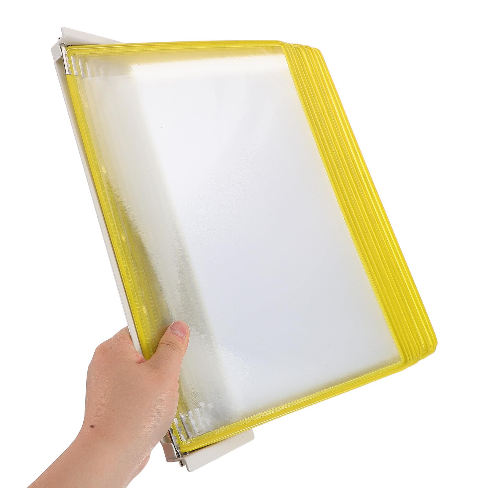 Wandordner mit 10 Fächern A4 aus Eisen und Pvc, Gelb