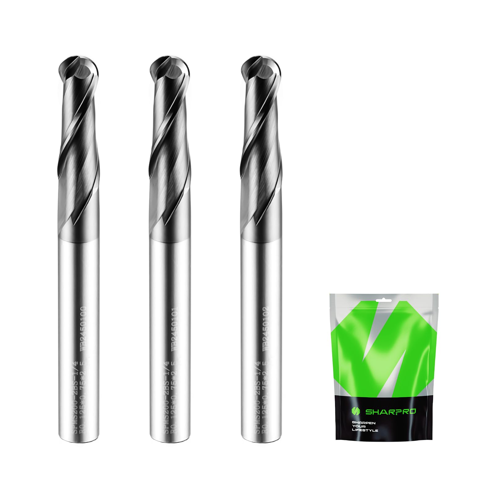 SHARPRO Carbide Ball Nose End Mill - Precision Cutting -9 SHARPRO Carbide Ball Nose End Mill - Precision Cutting -9
