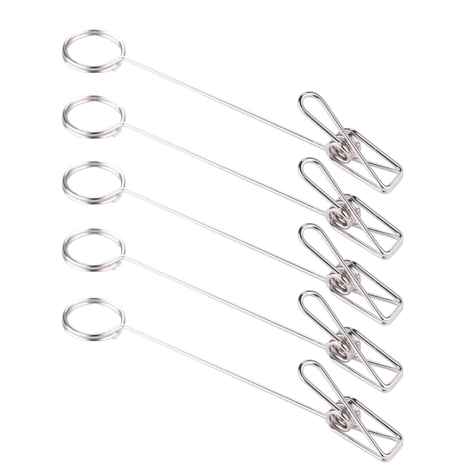 Hsioluted 5Pieces Metal Photo Stand Clip Name Card Organiser Stand with Iron Wire Clip for Desk Card Photo Organization Metal Double Name Organiser