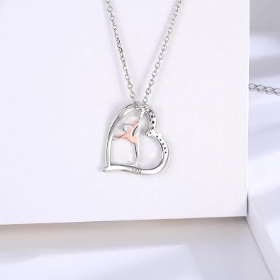 Sterling Silver Gymnastics Pendant Necklace for Women