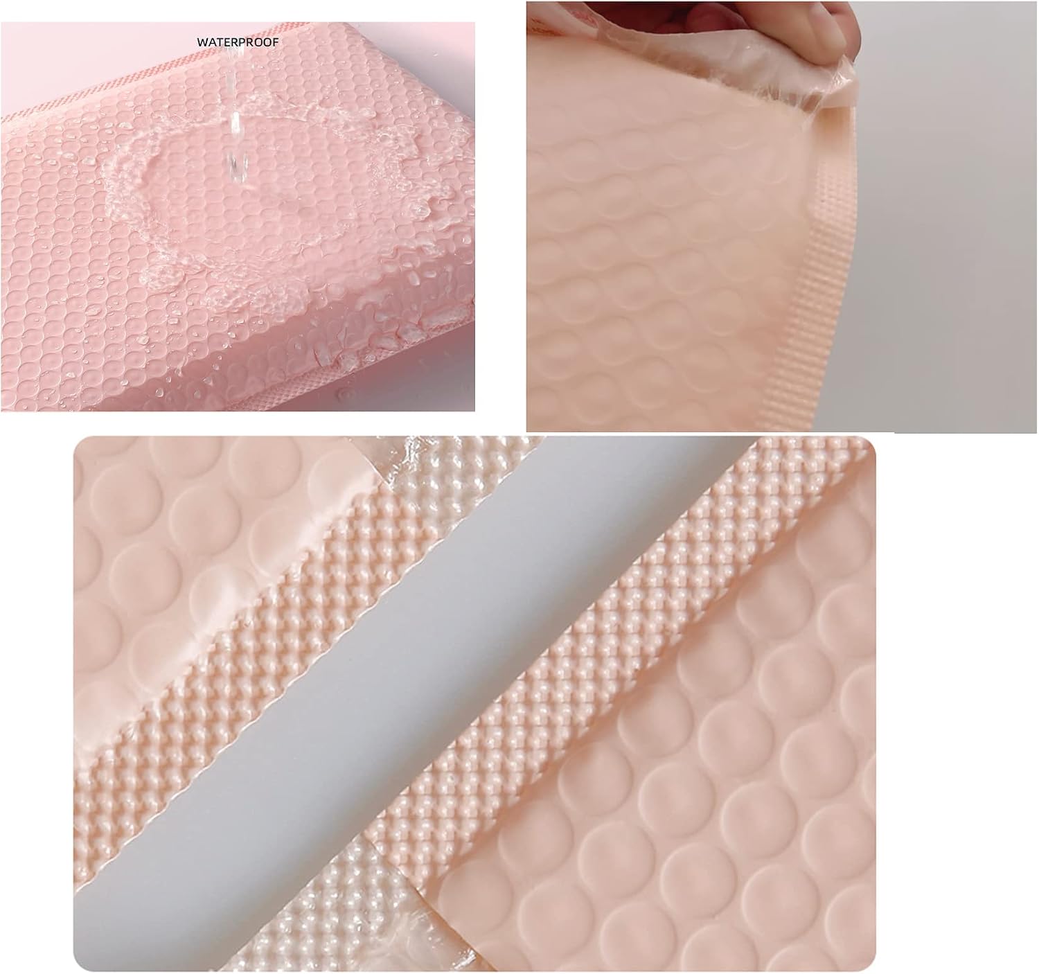 25 Pack 4x6 Inches Small Black Poly Bubble Lined Mailers Padded Shipping Envelopes Self Seal Mailer Waterproof, Shockproof and Dustproof (light pink 4x6 Inches-25pcs)