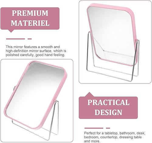 Miniatura 4 de Beaupretty Espejo cuadrado de escritorio, decoración de mesa, decoración de mesa, espejo en forma de corazón, espejo de mesa, espejo de maquillaje,