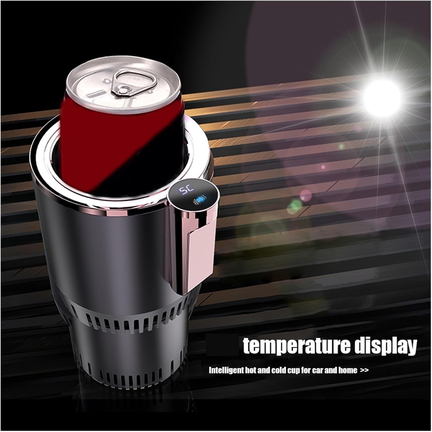 Car Cooling Cup Car Heating Cooling Cup 2 in1 Fit for Smart Car Cup Holder Digital Temperature Display Drink Cup Warmer Cooler Car Refrigerator