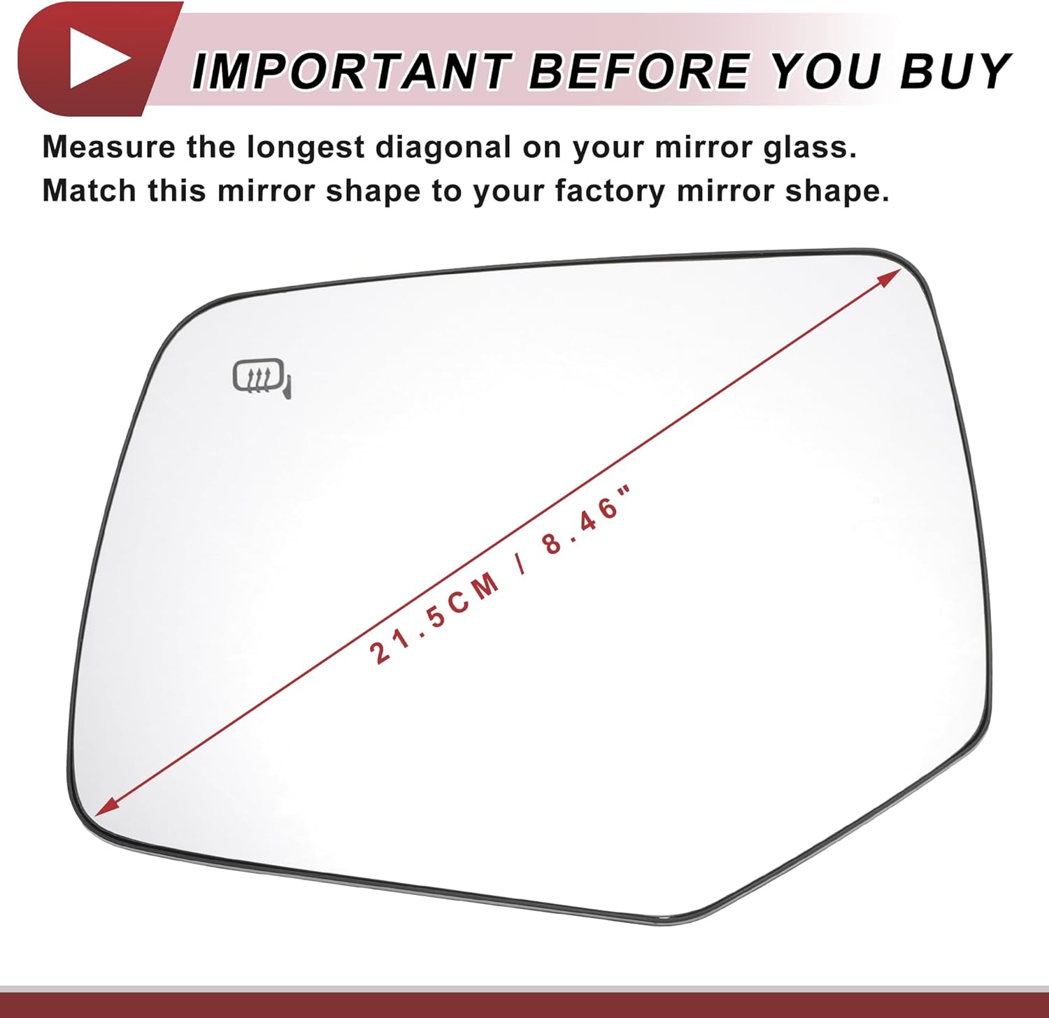 1 Set Mirror Glass Replacement for Ford Escape 2008-2012 Left Driver Side W/Backing Plate No.8L8Z17K707G Real Glass Plastic