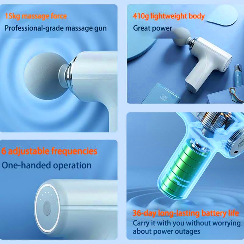 Infizent Mini Gun Measation Machine for Pain Relief - Rechargible Cordless Deep Tissue Massage, Full Body Gun Massage - 6 Speed Settings -7 Type -C -7 Type -C -C Charging, Home, Gym and Travel with Silicon Round head Infizent Mini Gun Measation Machine for Pain Relief - Rechargible Cordless Deep Tissue Massage, Full Body Gun Massage - 6 Speed Settings -7 Type -C -7 Type -C -C Charging, Home, Gym and Travel with Silicon Round head