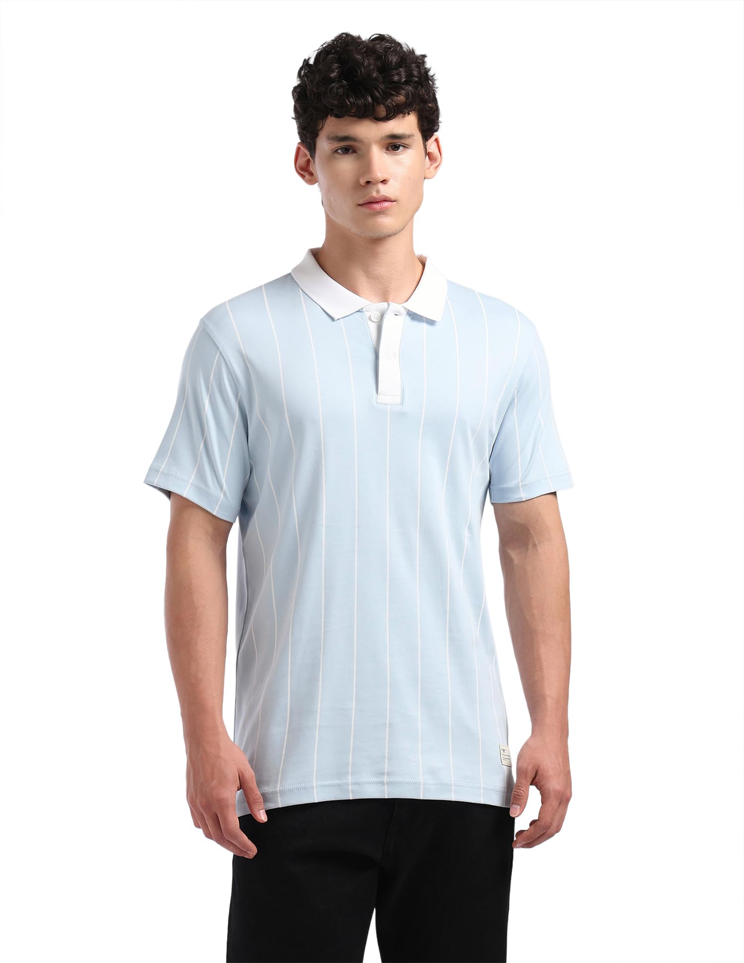 flying machine Men's Regular Fit Polo T-Shirt | Striped Pattern-picture-49