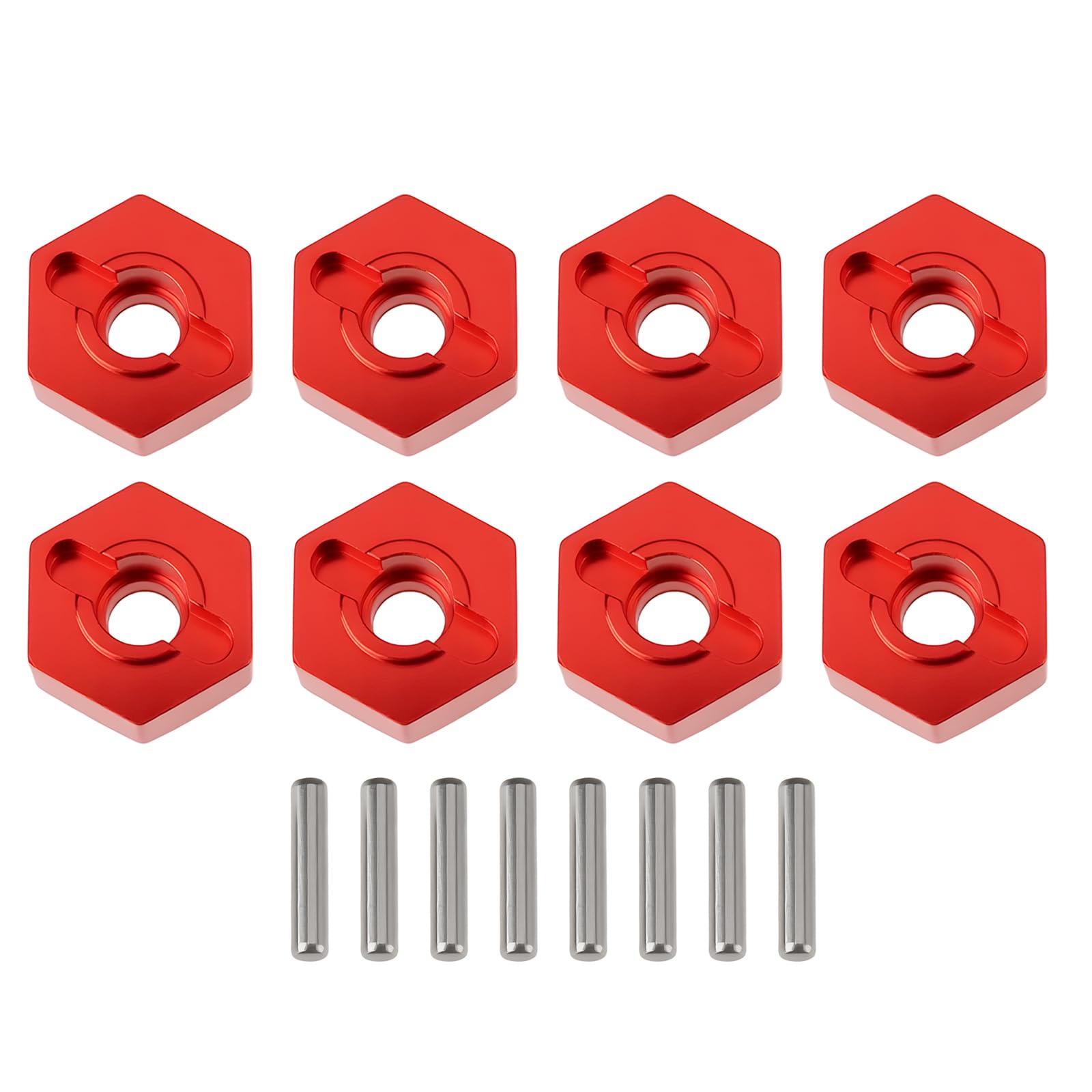 VGOL 8Pcs 12mm Metal Wheel Hex for 14209 14210 16440 4x5x12mm Red