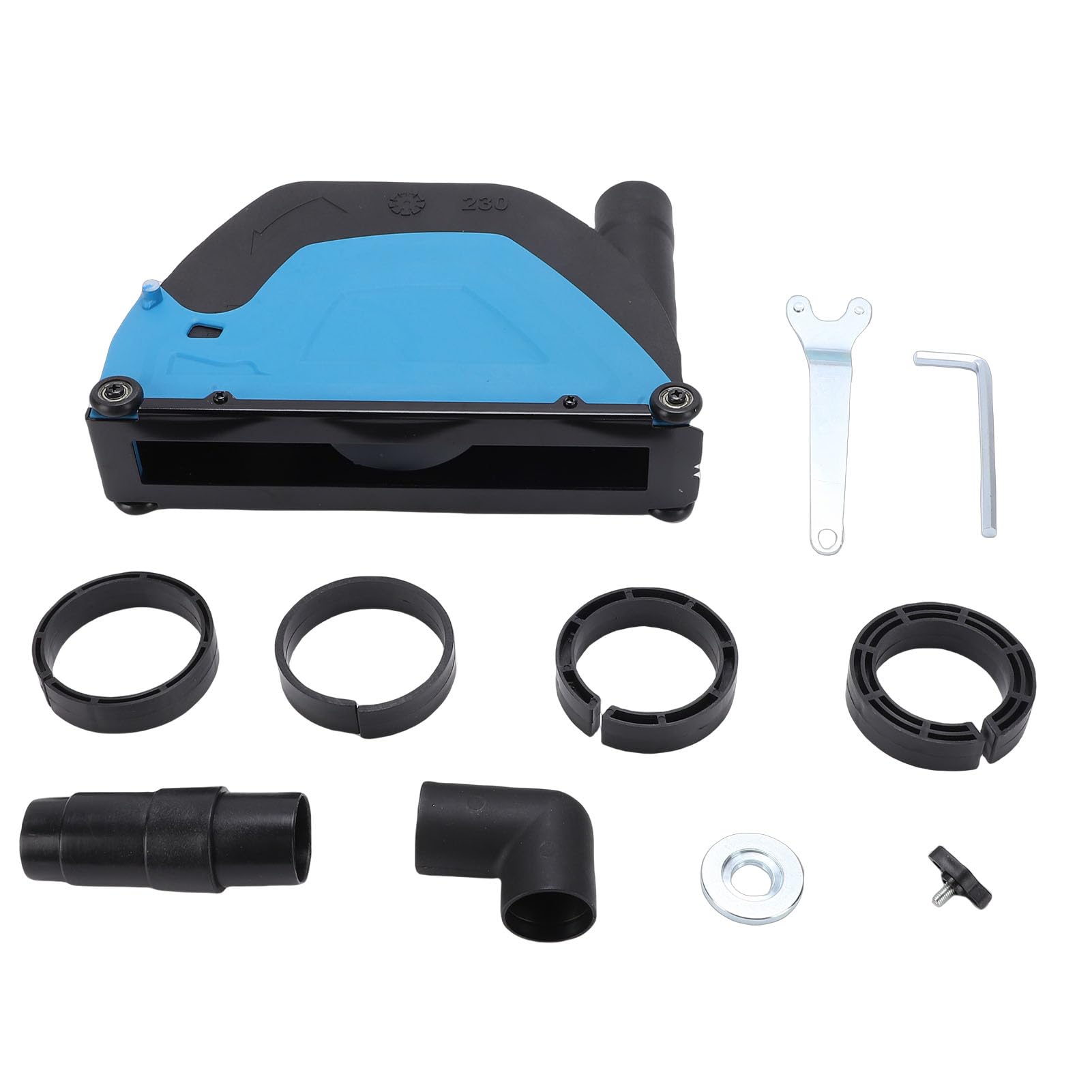 Ejoyous Cubierta Antipolvo para Amoladora Angular, Aspiradora de Recolección de Polvo con Profundidad de Corte Ajustable, Compatible con Amoladoras Tipo 180 a 230 con Instalación Rápida y