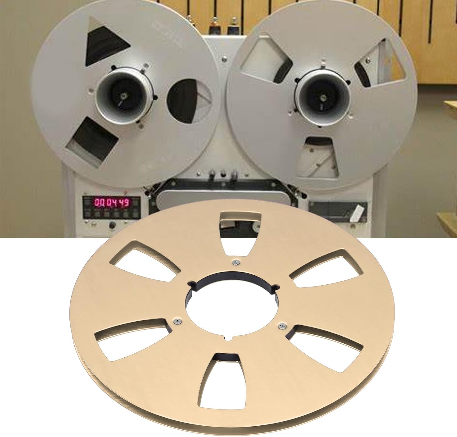 6 Hole Aluminum Alloy Universal Open Reel Sound Tape Empty Reel 1/4 10.5 Inch Empty Tape Reel for for Nab Reel to Reel Tape (Genericy7bgzef6r2-13)