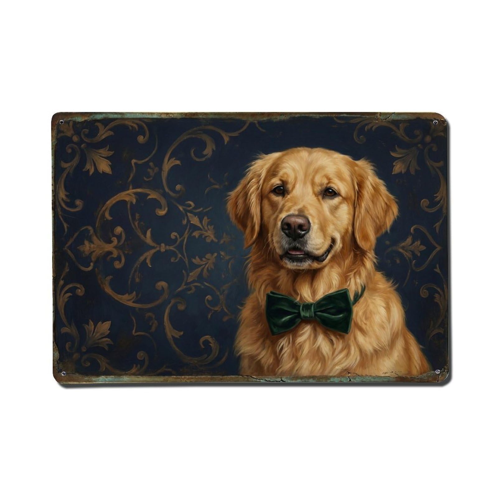 Golden Retriever Gentle Manor Pet Metal Tin Sign Plaque Wall Decor for Cafe, Club Bar, Office, Home Garden Metal Poster 8x12Inch