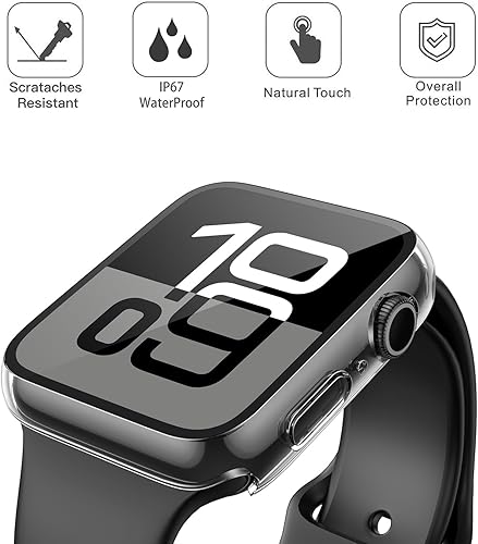 Miniatura 12 de Misxi [Paquete de 2] - Funda impermeable con botón para Apple Watch Series 6, SE, Series 5, Series 4 de 40 mm, funda protectora anticaídas de 1