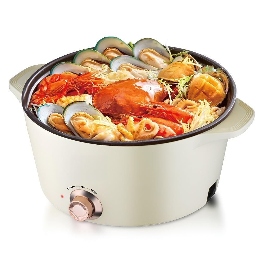 Multifunktionaler Elektroherd: Antihaftbeschichteter Wok, Dampfgartopf for Kochen, Braten, und Dämpfen zu Hause