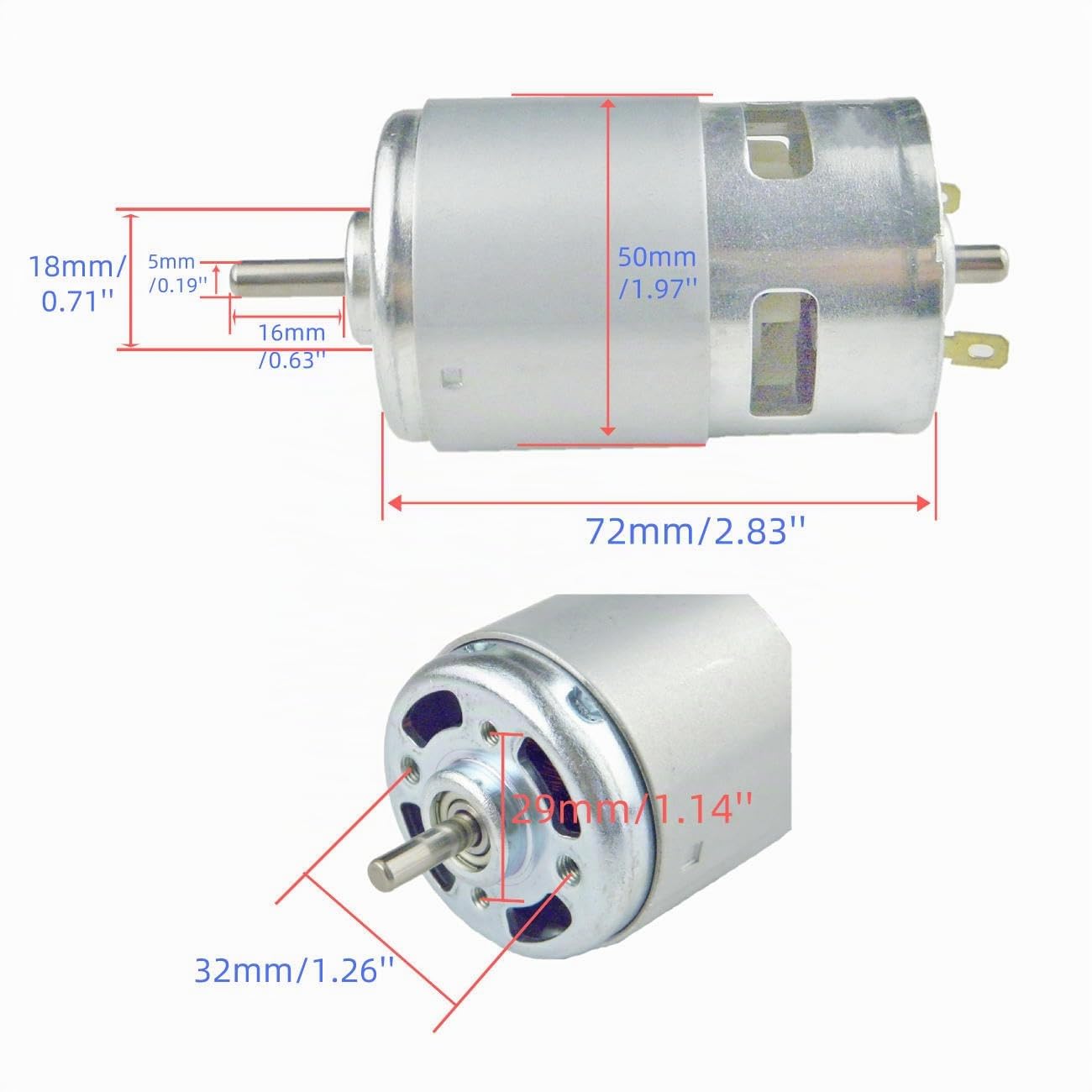 CHANCS DC Motor Magnético 895 DC Motor 12V/24V 6000RPM 12000RPM taladro eléctrico con soporte fijo para herramientas eléctricas DIY