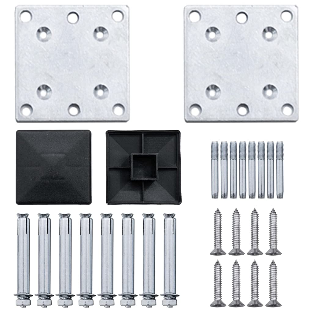 vidaXL WPC Zaun-Set 10 Quadrate + 1 Schräge 1830x186 cm Grau