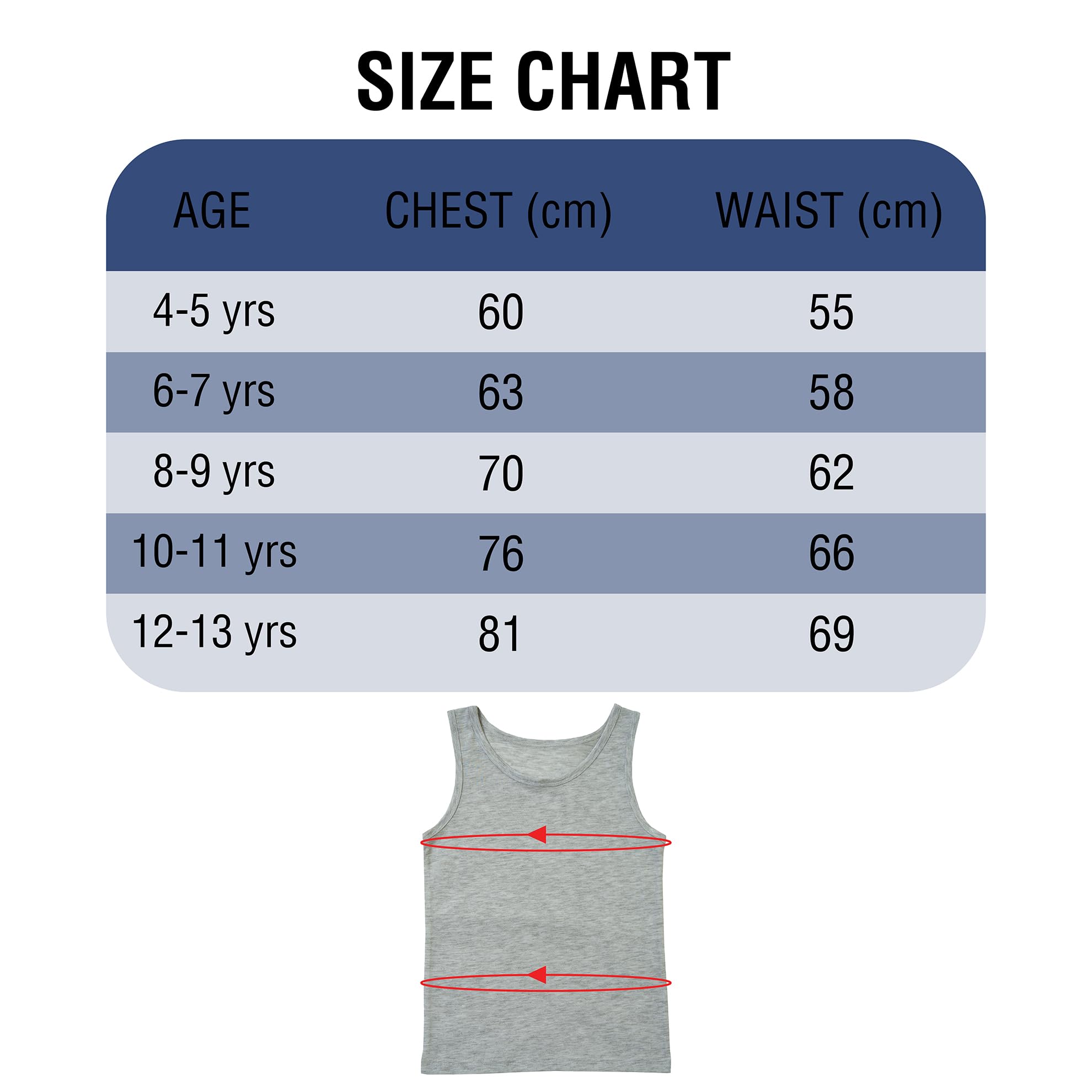 Lot de 5 débardeurs sans manches pour garçon 100 % coton Blanc Taille 2-13 ans