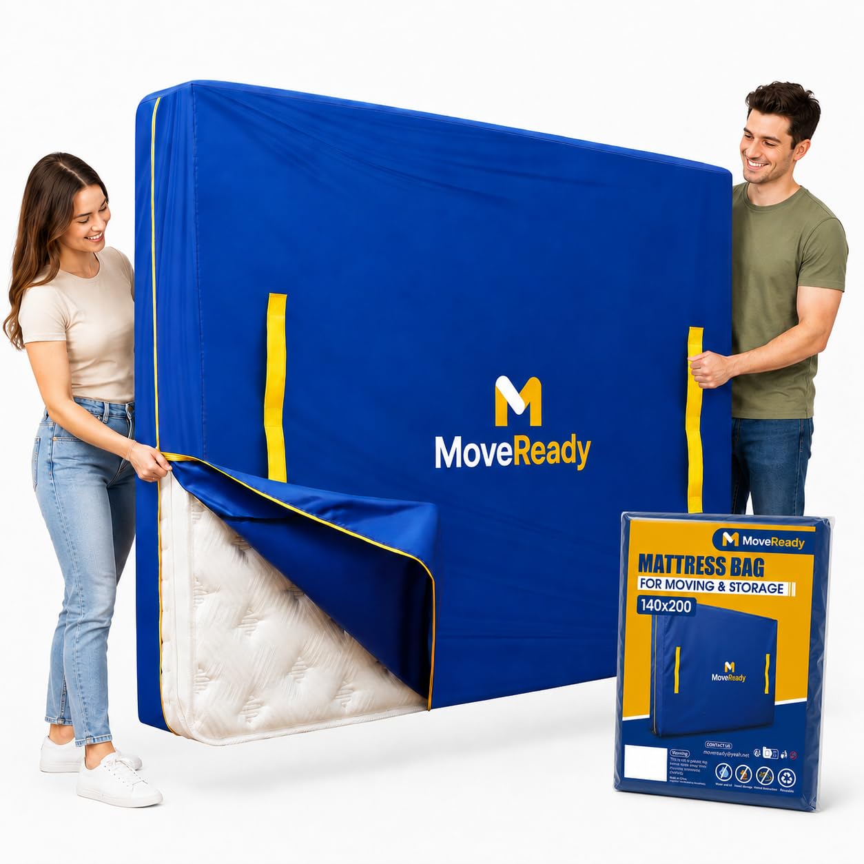 Double Mattress Bag with Zipper, Mattress Cover for Moving