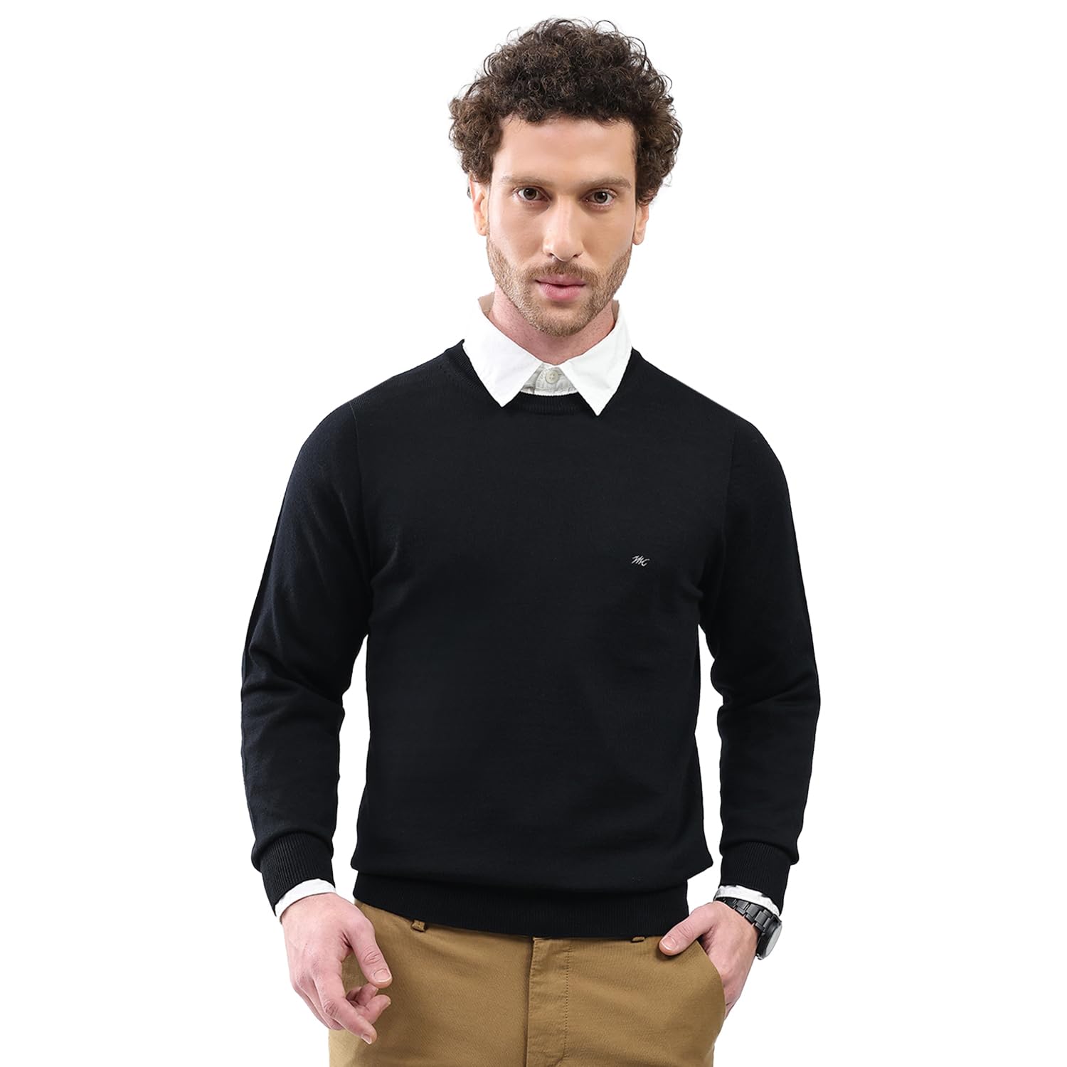 Men Round Neck Pullover | Regular Fit Full Sleeve Solid Sweater | Classic Knitwear for Winter Casual Wear (Pack of 1)