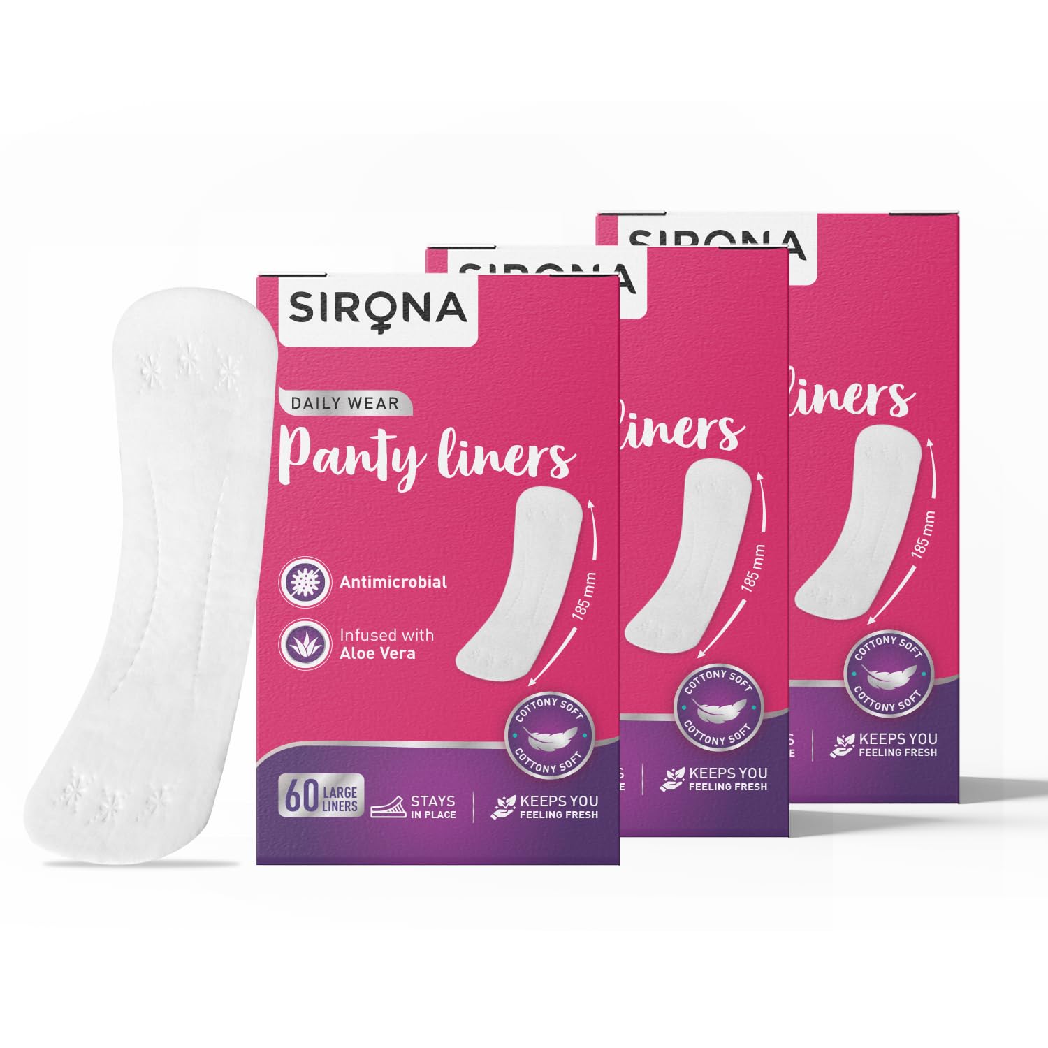 Buy Sirona Dry Comfort Daily Use Panty Liners for Women Large, 60