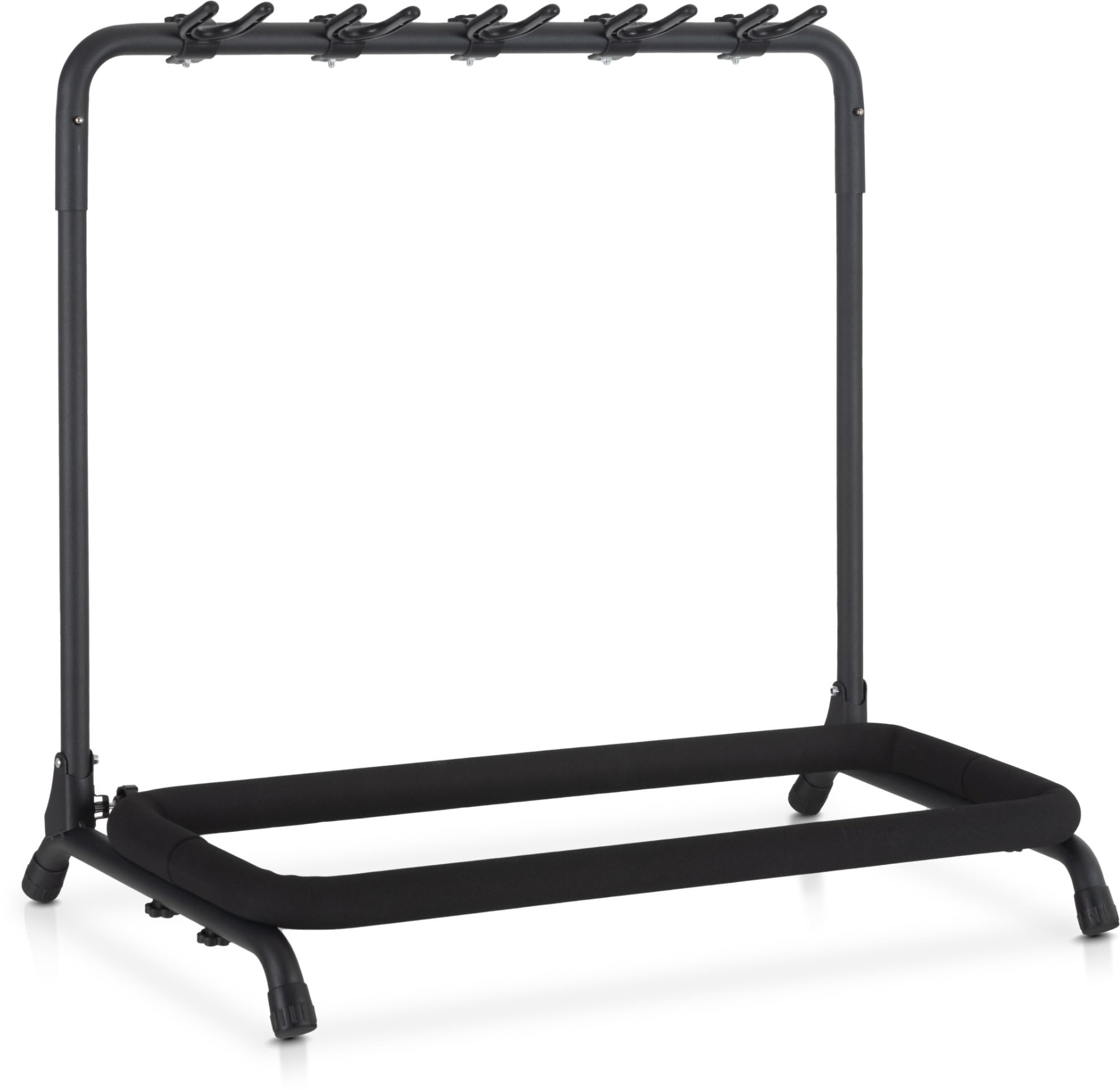 Classic Cantabile Soporte 5 guitarras y bajos, plegable, con mástiles ajustables, acolchado de espuma y estructura metálica para fácil transporte.