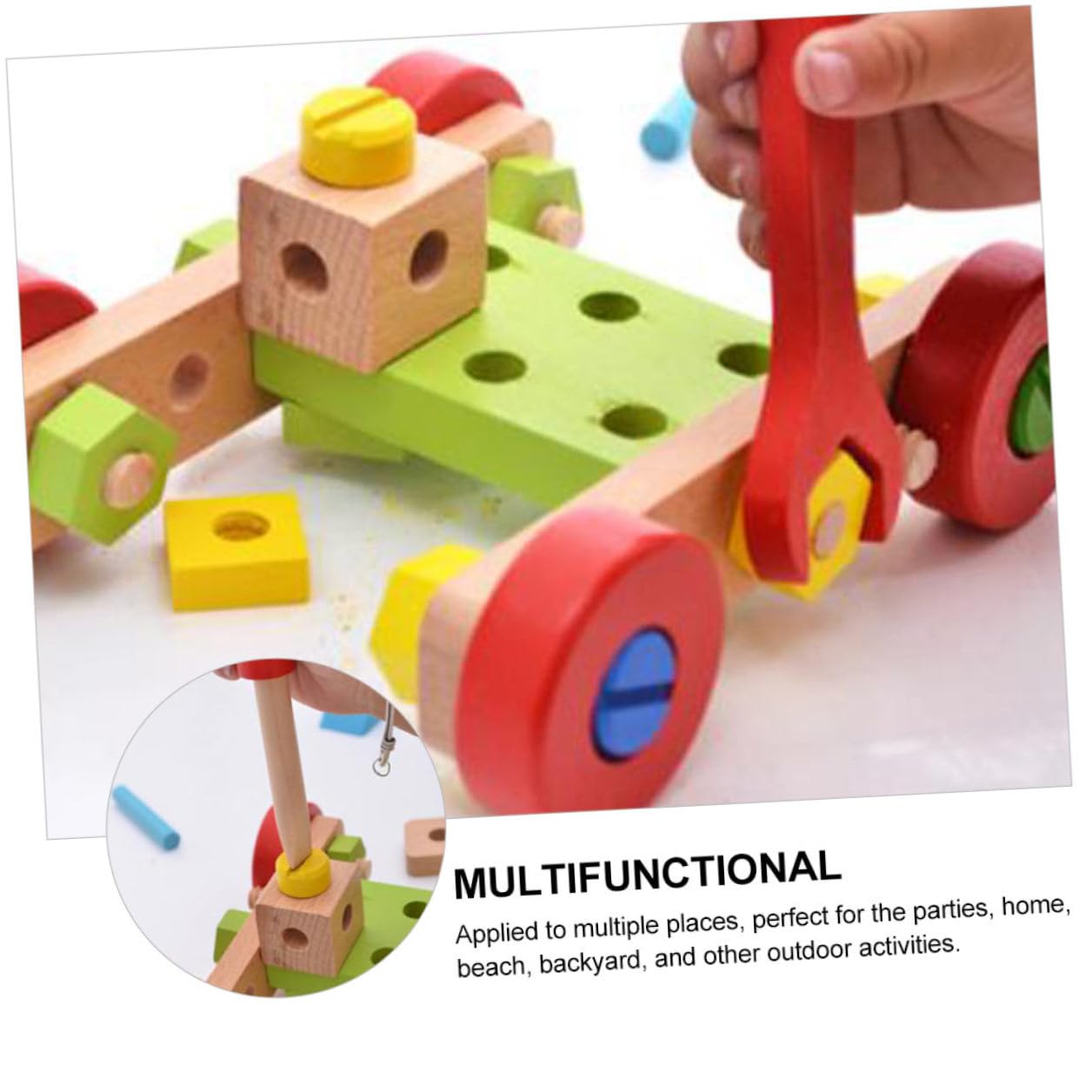 Gatuida Bloques de Combinación Desmontables de Madera Juguete Educativo de Montaje con Tornillos para Desarrollo Intelectual para Actividades Familiares y Exteriores