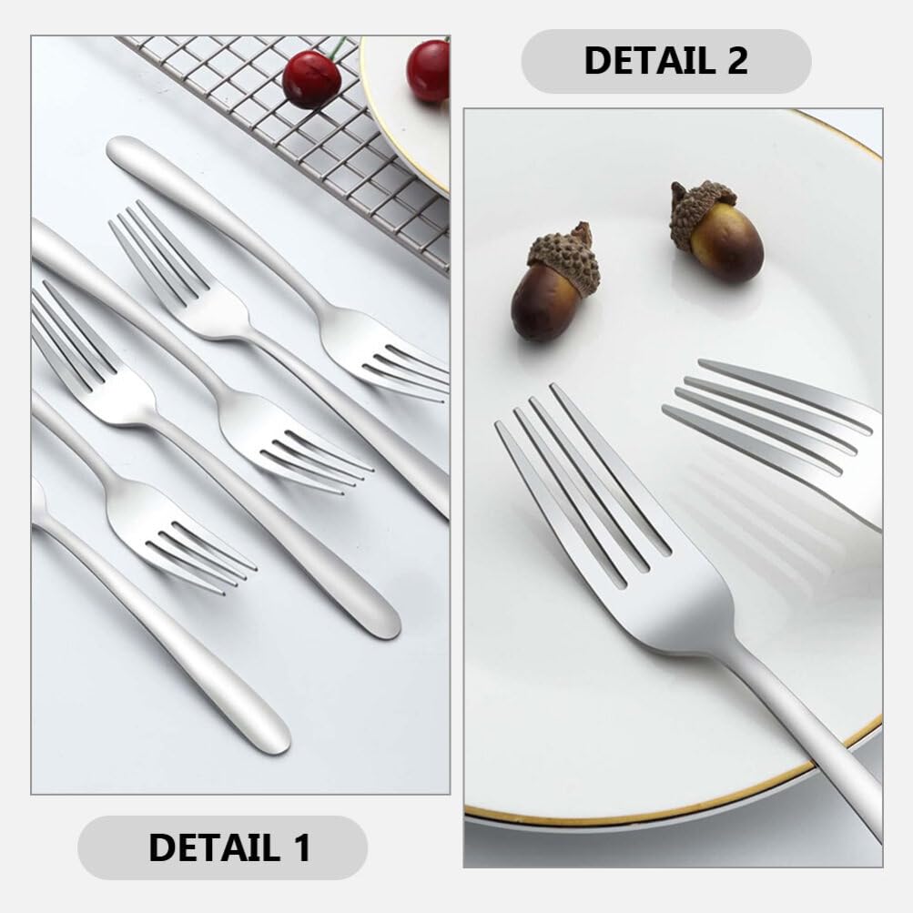 Kichvoe 24 Tenedores De Acero Inoxidable Para Ensalada Tenedores Para Cena Frutas Pasteles Aperitivos Cubiertos Cubiertos Tenedores Para El Hogar Cocina Restaurante