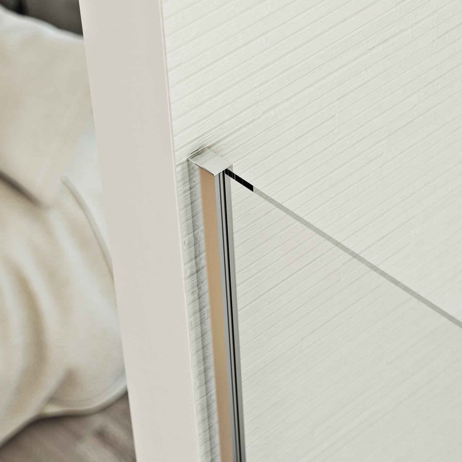 Box doccia Parete 90x140 CM in vetro trasparente 8mm mod. Walk in Corner H198