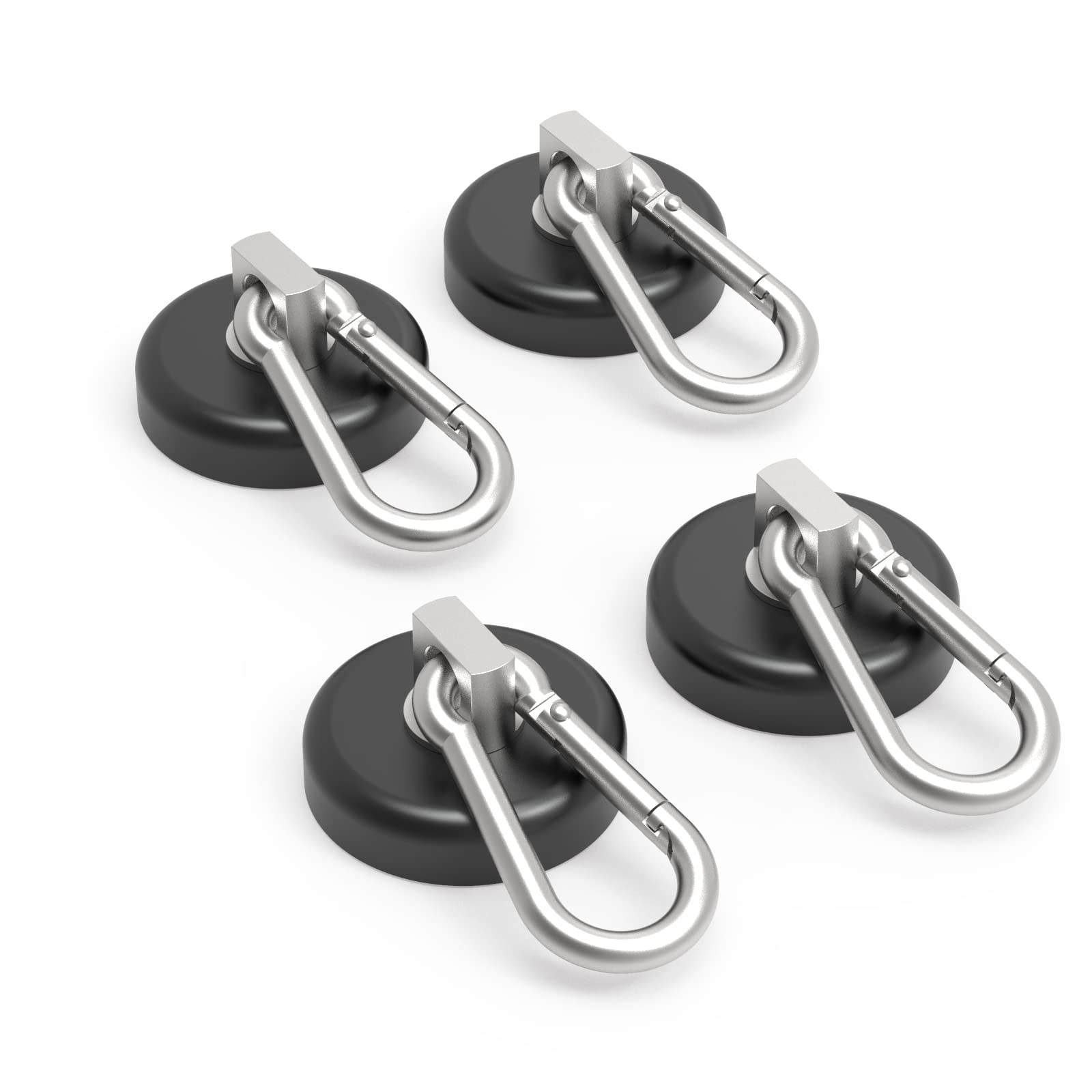 Ant Mag - Carabiner Magnetic Hooks 80LBS MAX Heavy Duty Neodymium Magnet Swivel Snap Hook for Hanging Indoor/Outdoor Grill Kitchen Cabinet Office