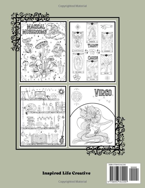 Modern Witch Coloring Book: For Adults and Teens, Filled With Magical Coloring Pages on Astrology, Tarot and All Things Witchy, Witchy Coloring Book image 3