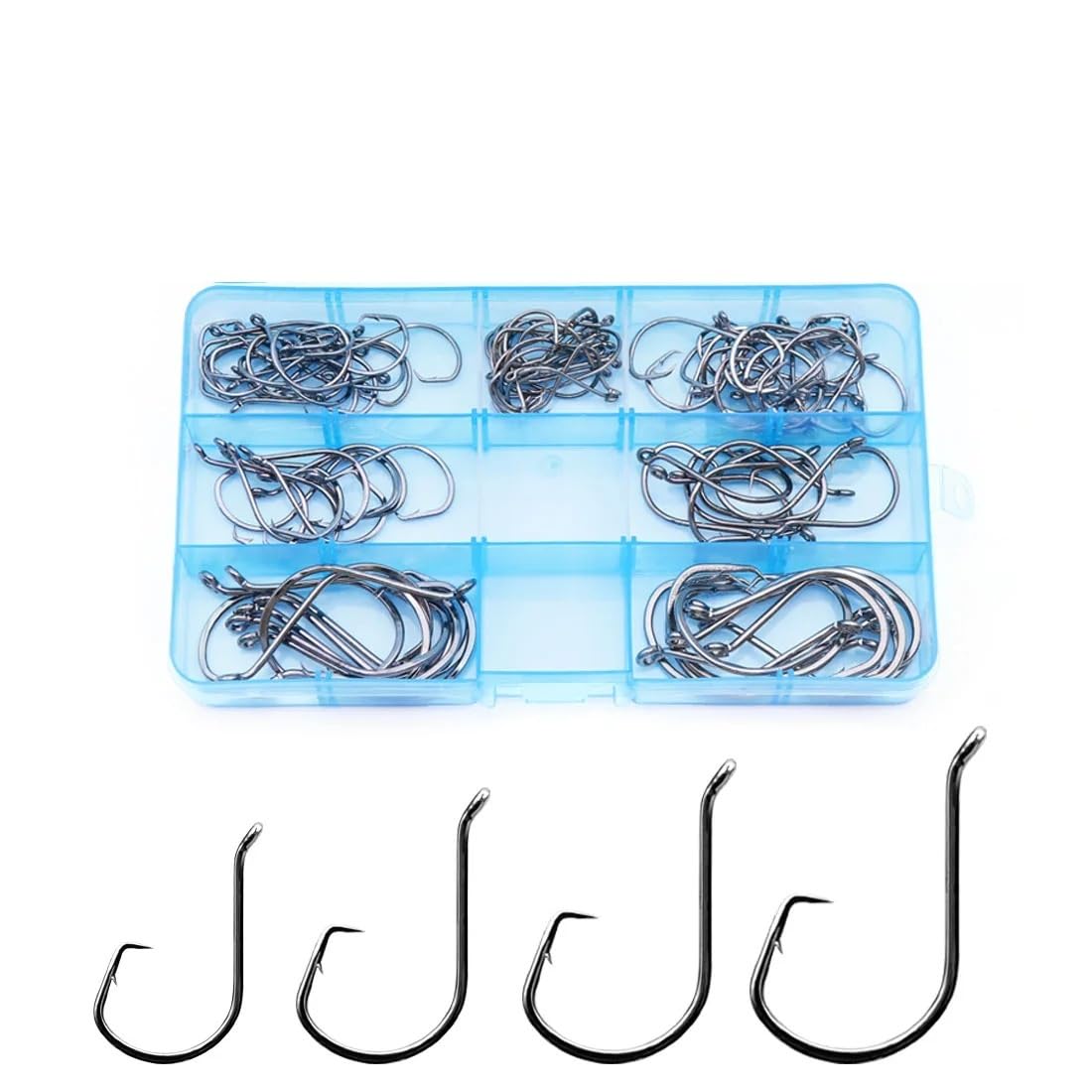 Anzuelos de Pesca Kit de anzuelos Circulares Pesca, 90-210 Uds., for Agua Salada, Surf, bagre, Pulpo, lubina, compensación