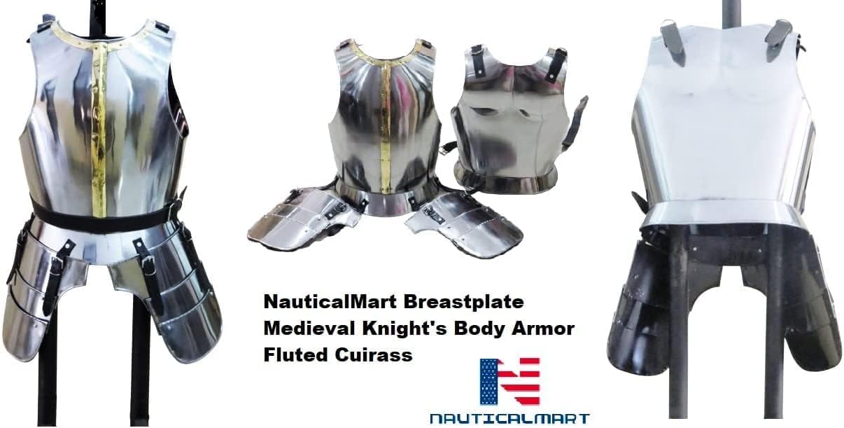 NauticalMart Breastplate Medieval Knight's Body Armor Fluted Cuirass Armor
