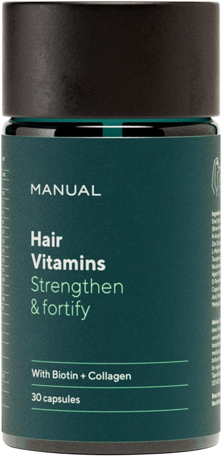 Manual Biotin & Collagen Hair Growth Vitamins (30 Capsules) – Supports Thicker, Healthier Hair – with Essential Nutrients for Hair Loss & Thinning – Take 1 Daily – 1 Month Supply