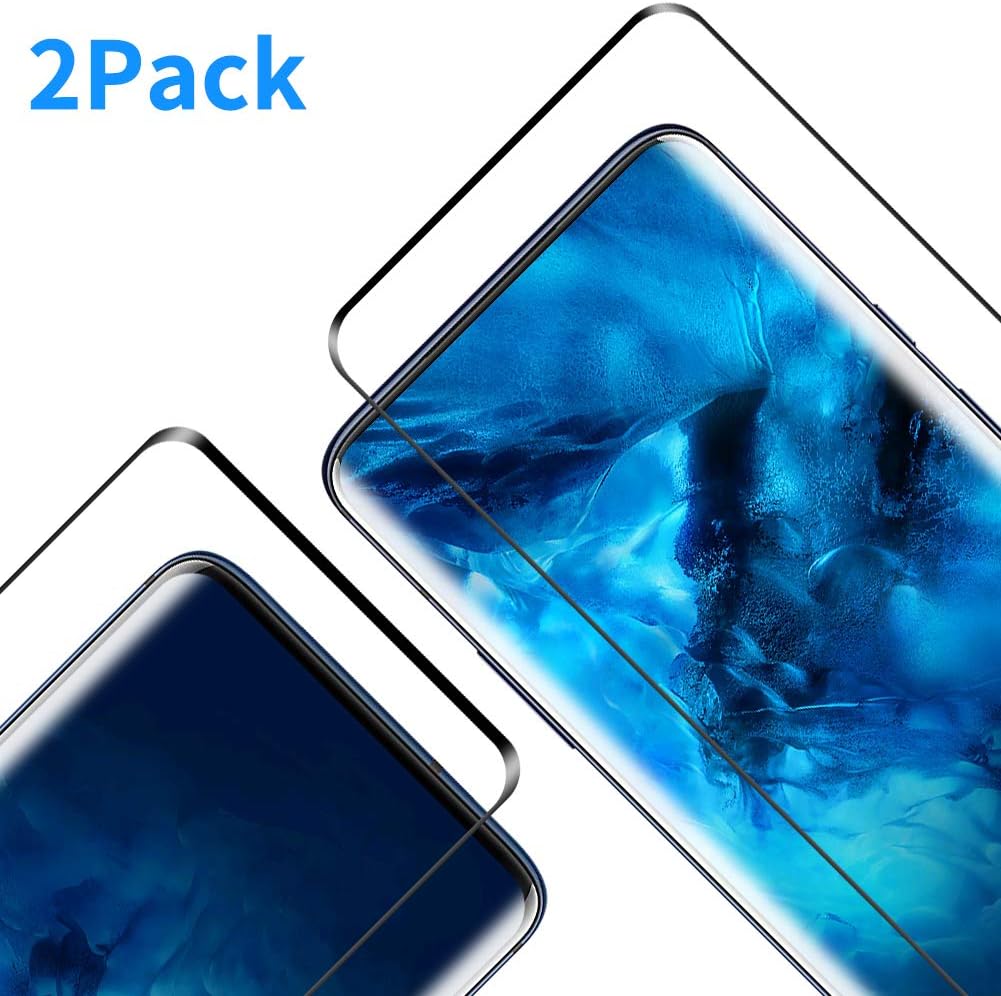 Vkaiy for OnePlus 7 Pro Screen Protector, OnePlus 7 Pro Tempered Glass [2 Pack] [Full Adhesive] [Case Friendly] [3D Curved] [Touch Sensitive] Tempered Glass Screen Protector OnePlus 7 Pro