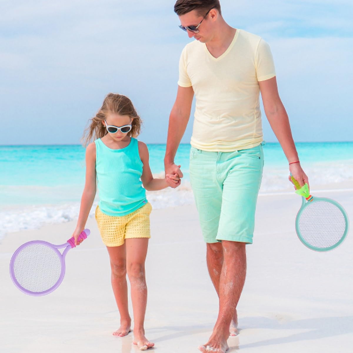 Raqueta de Tenis y Bádminton 2 en 1 para Niños - Juguete de Playa Infantil