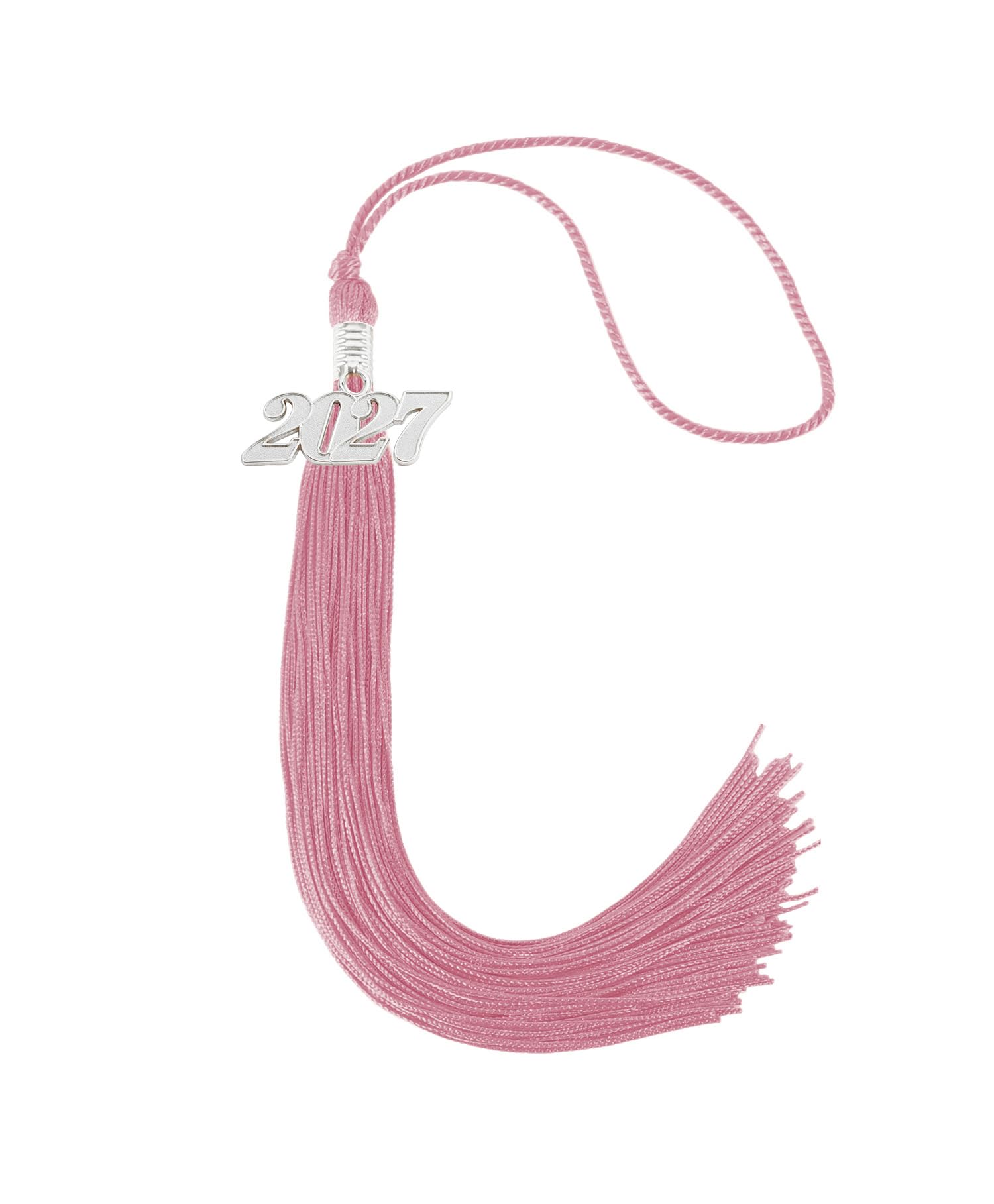 Graduation Tassel 2027 for Grad Cap,Pink Tassel with Silver Charm