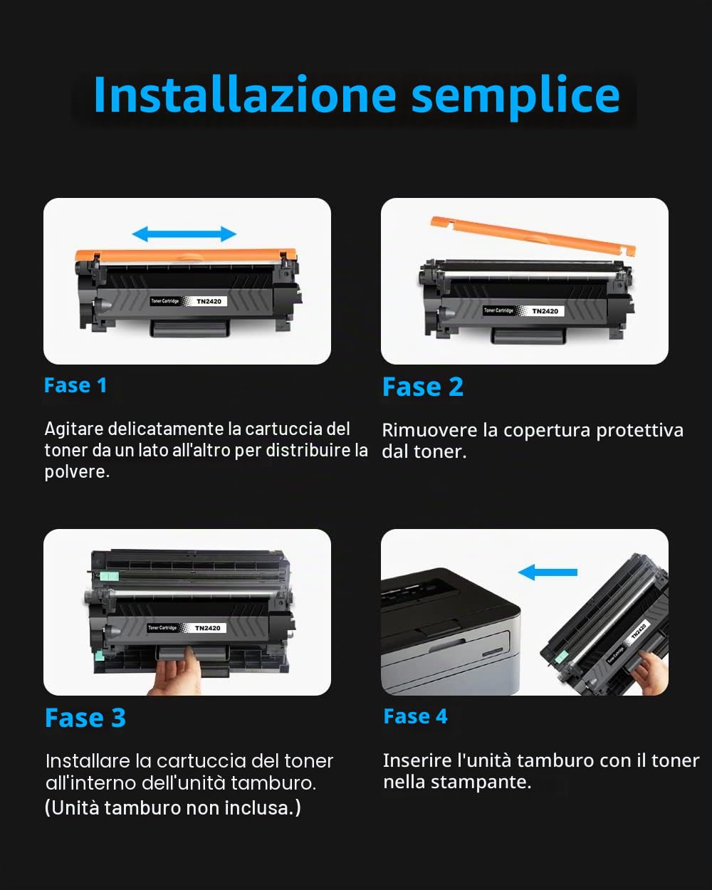 colorfly TN2420 TN2410 Cartucce di Toner Compatibili per Brother TN 2420 TN2410 Cartucce di Toner per MFC-L2710DW L2710DN L2730DW L2750DW DCP-L2510D L2530DW HL-L2310D L2350DW L2370DN (2 Nero)