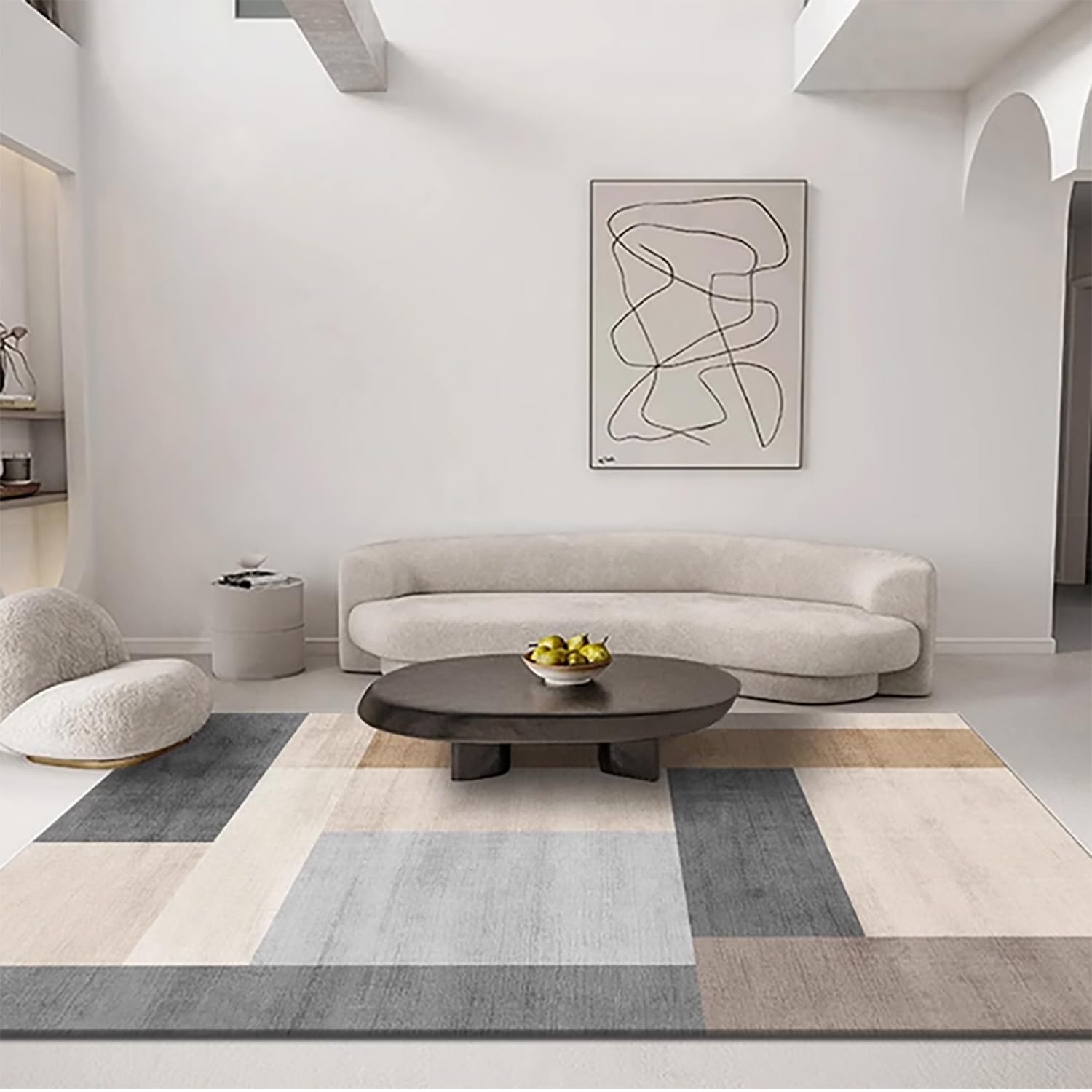 Tapis de design brun idéal pour créer un salon cosy moderne