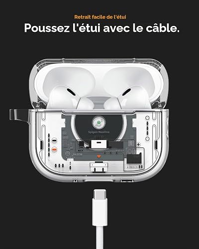 Spigen Cover Ultra Hybrid MagFit Compatible con AirPods Pro 3 (3a Generazione 2025) con Moschettone, Custodia AirPods Pro 3 - NeoOne - 7