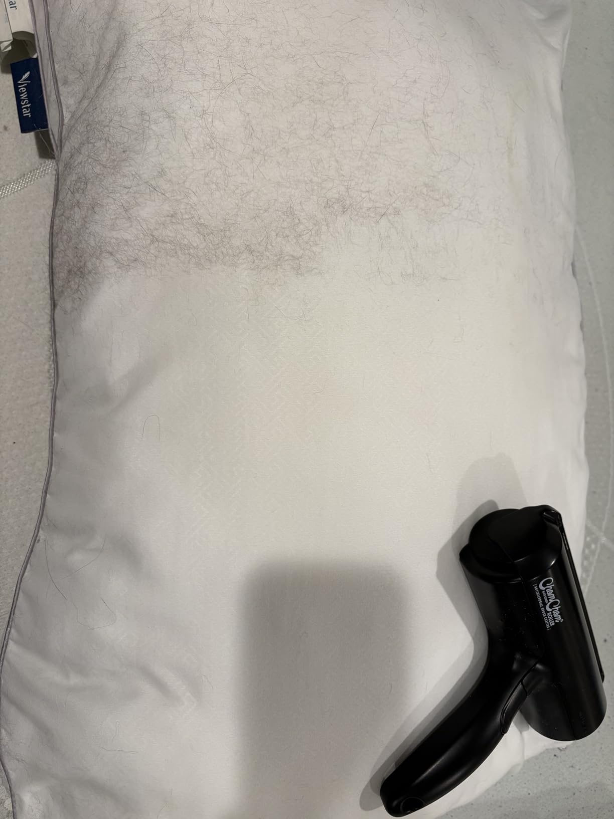 ChomChom Roller Pet Hair Remover and Reusable Lint Roller - Cat and Dog Hair Remover for Furniture, Couch, Carpet, Clothing and Bedding - Portable, Multi-Surface Fur Removal Tool (White) photo review