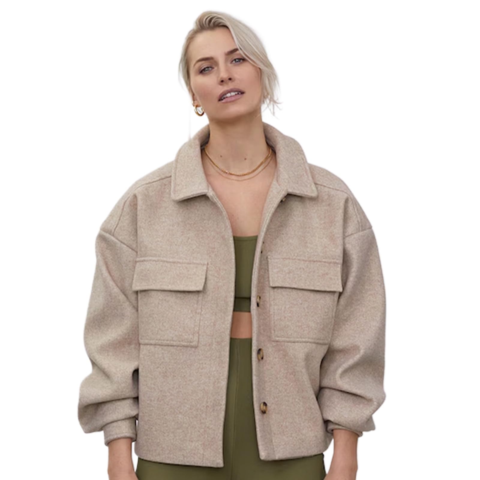 LeGer Eva Jacket - Jacke Damen mit Brusttaschen - lockere Passform - Hemdjacke für den Übergang - Mode für Damen - by Lena Gercke - Gr. 34-44