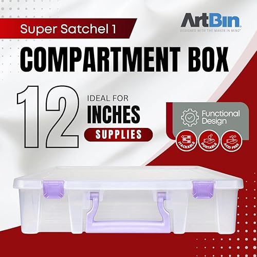 Miniatura 9 de ArtBin 6955JS Super Satchel - Caja de almacenamiento transparente para manualidades, color morado, paquete de 1