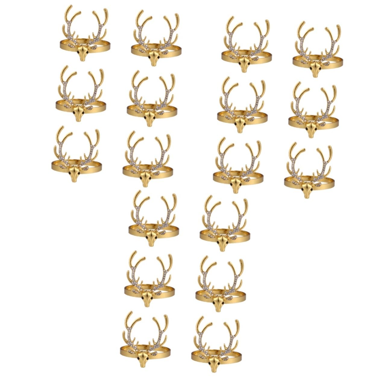 Ciieeo 18stücke Goldene Weihnachtsrentiere Serviettenringe Stilvolle Dekoration Für Festliche Dinnerpartys Tischaccessoires Für Weihnachten Und Feiertage