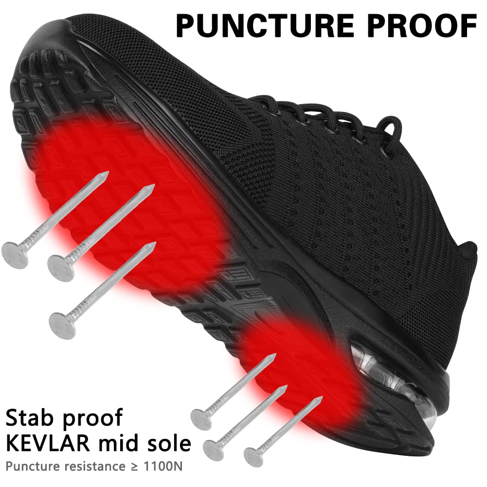 OFFCUP Scarpe Antinfortunistiche Uomo Scarpe da Lavoro Sneaker da Lavoro Punta in Acciaio Leggere Scarpe da Trekking Traspiranti Comode Anti-Smash Anti-Perforazione Traspiranti Antiscivolo
