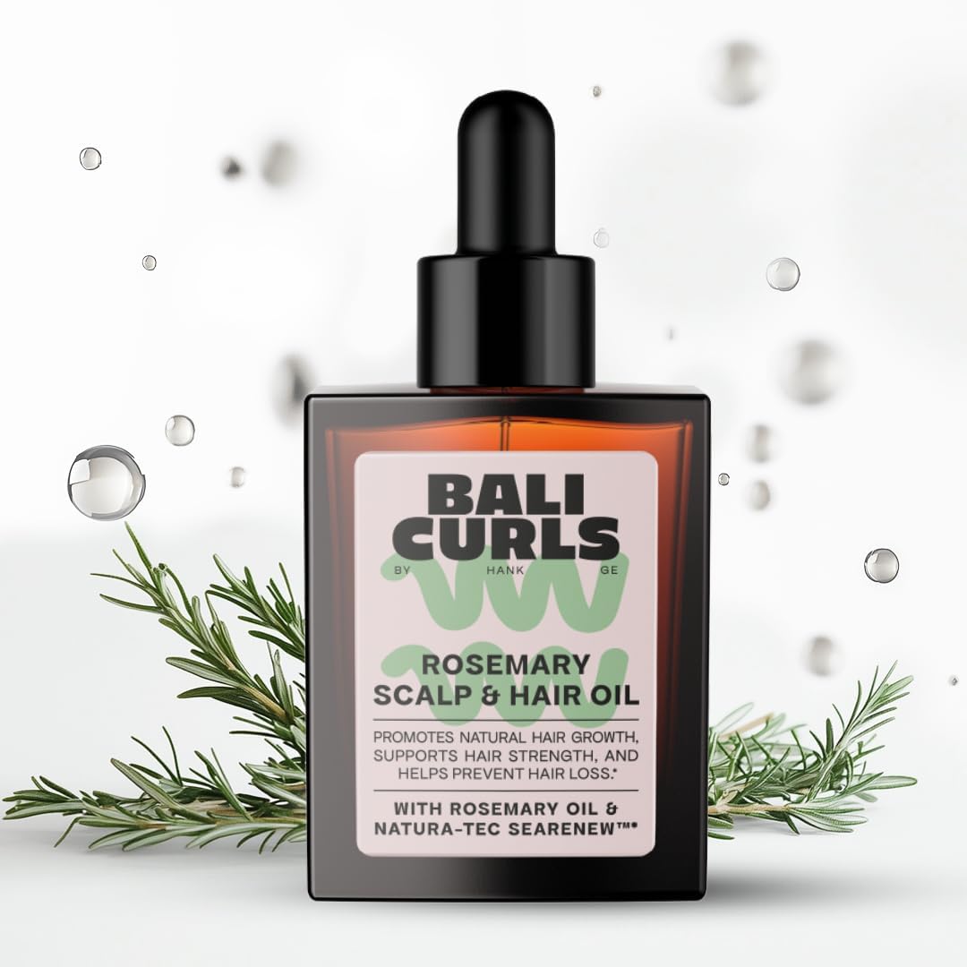 Bali Curls Rosemary Grow Scalp & Hair Oil Haarolie met rozemarijn, sapoteolie en microalgen, veganistische hoofdhuidverzorging en haaroliekuur, geschikt voor krullende methode, zonder siliconen en