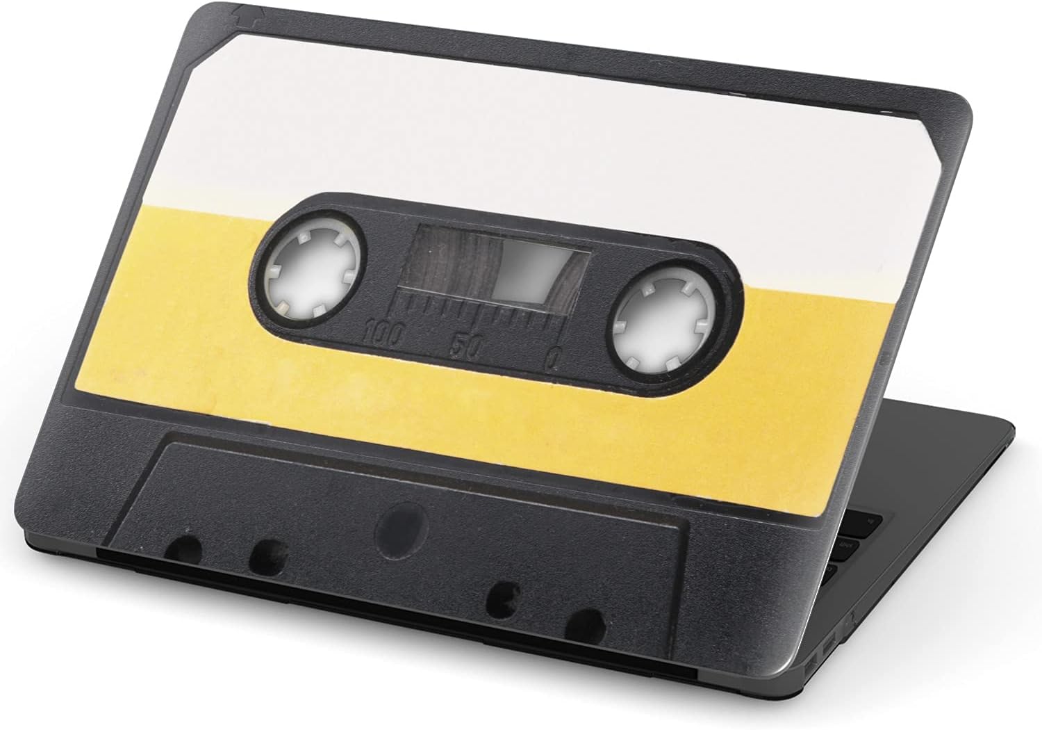 Mertak Hard Case Compatible with MacBook Pro 16 14 Air 15 13 inch M3 M2 M1 Mac 2024 2023 2022 2018 Retro Laptop Clear Plastic Touch Bar Cassette Tape Protective Cover Print Stylish Yellow Music